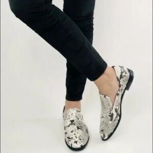 Zara Snake Embossed Loafers